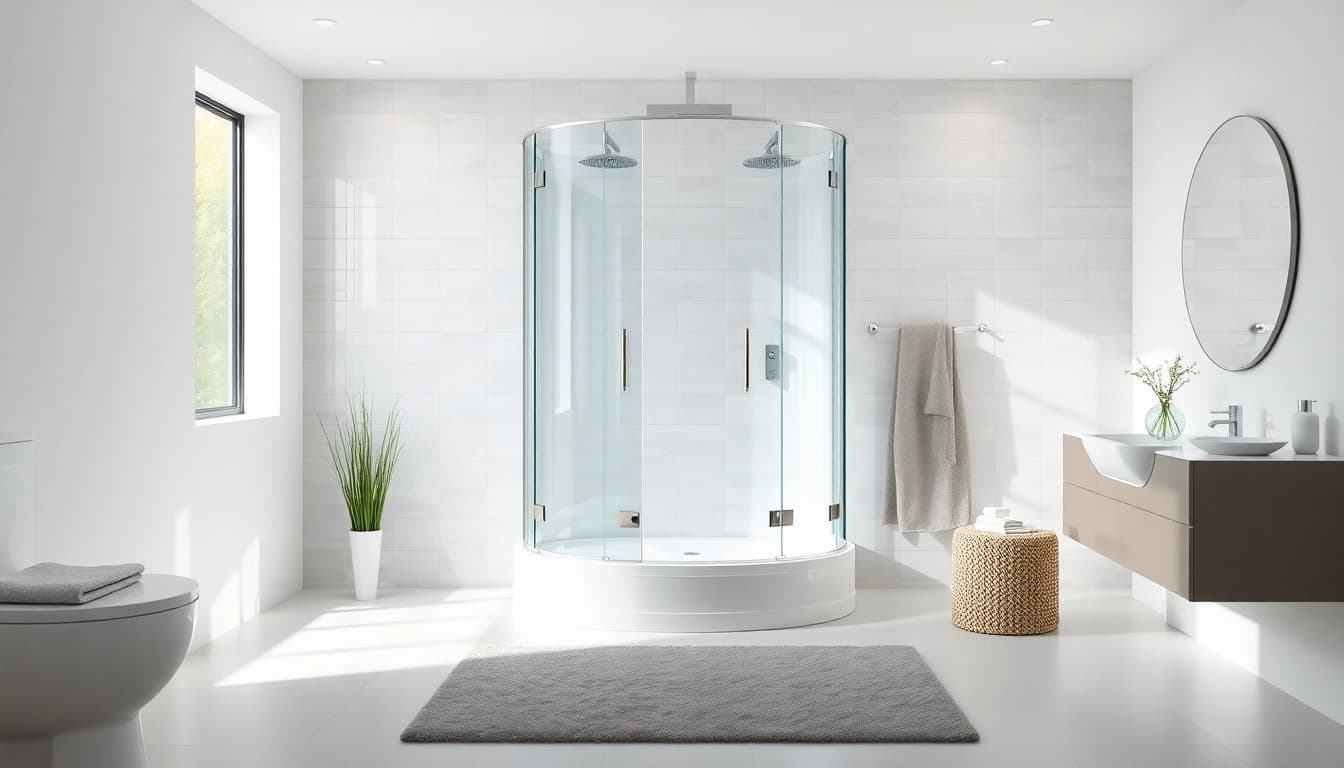 Genießen Sie die stilvolle sonni Duschkabine 100x100 in einem eleganten Badezimmer-Design.