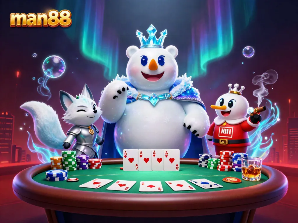 Join the excitement at man88 with vibrant casino action featuring poker elements and engaging characters.