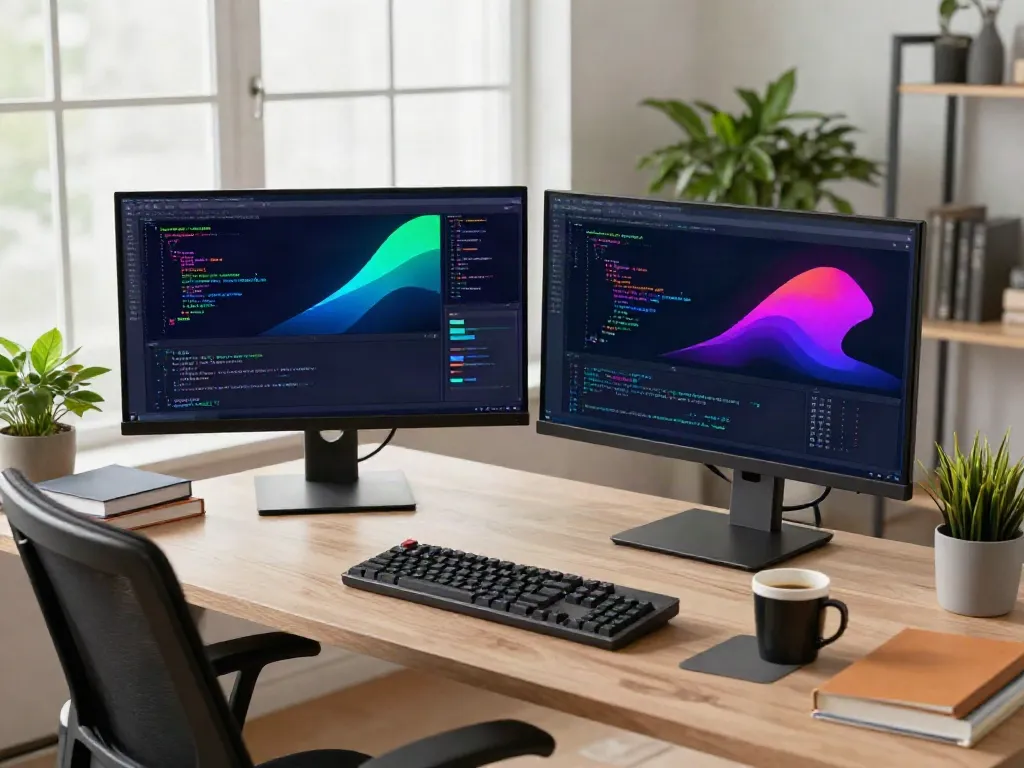 Developer analyzing rokok88 rtp gaming algorithms in a modern workspace.