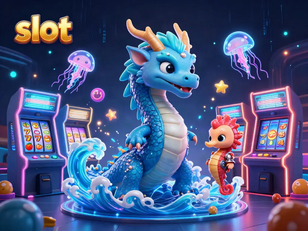 Experience thrilling slot gameplay with a vibrant casino scene featuring mythical characters and gaming elements.