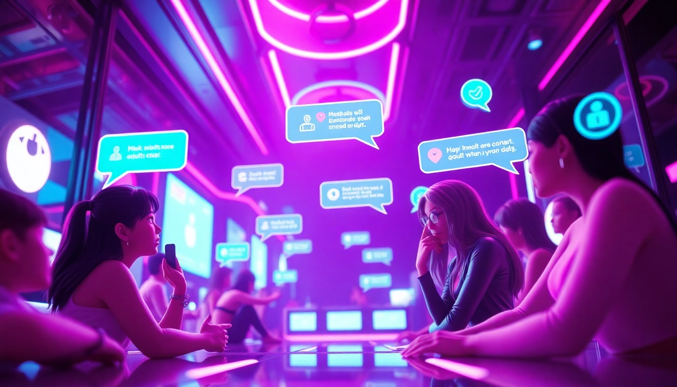 NSFW chat interface showcasing playful interactions, emphasizing safety and privacy in adult conversations.