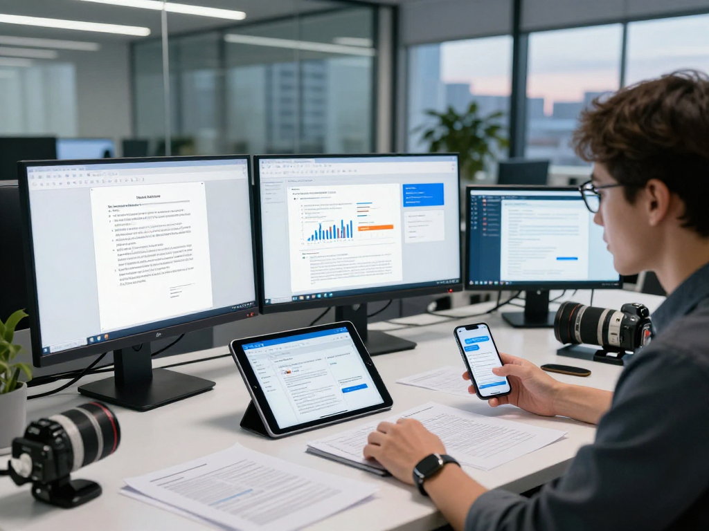 Advanced document fraud detection process with analysts reviewing suspicious documents and data visualizations.