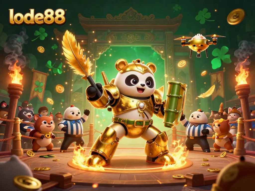 Experience thrilling gameplay at lode88, featuring vibrant casino elements and captivating character action in a dynamic arena.