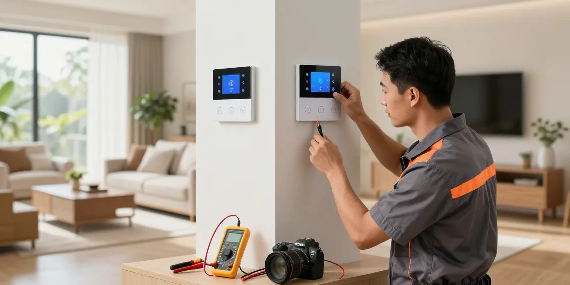 EB Elektrotechnik installiert moderne Smart-Home-Beleuchtung in einem einladenden Wohnbereich