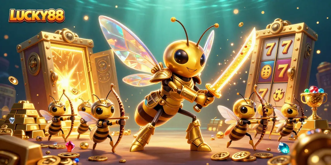 Experience the thrill of LUCKY88 slot gameplay with vibrant golden elements and exciting casino visuals.