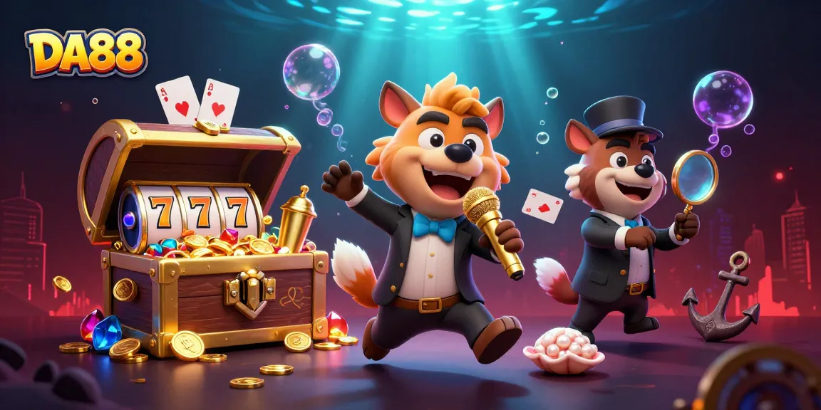 Experience the excitement of DA88 with hyenas in a casino full of vibrant elements and energy.