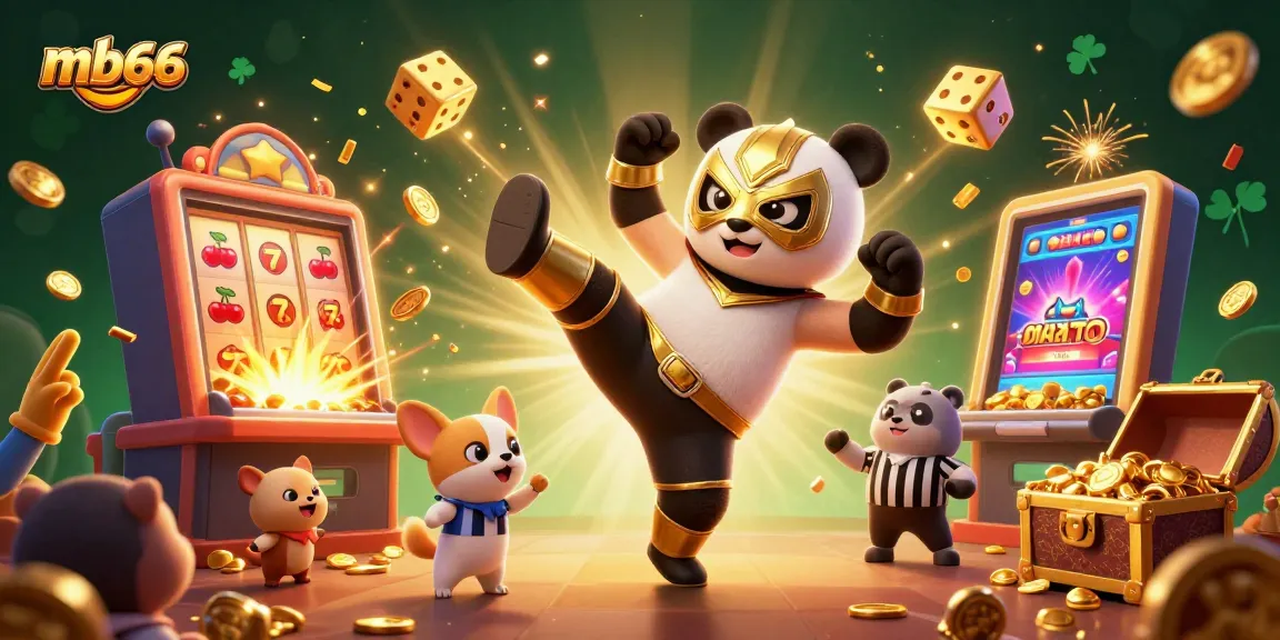 Experience the thrill of mb66 with a fun-filled 3D casino illustration featuring dynamic gameplay elements.