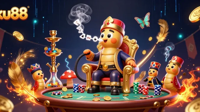 Join the action at ku88 casino with an animated caterpillar master mix of poker symbols.