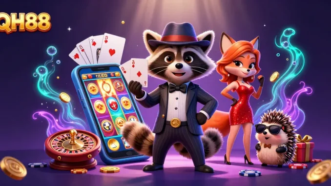 Engage with QH88's vibrant gaming world, featuring dynamic characters and a thrilling atmosphere.