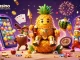 The golden pineapple king throne scene showcases jokacasino real money casino games with fun characters and vibrant casino elements.